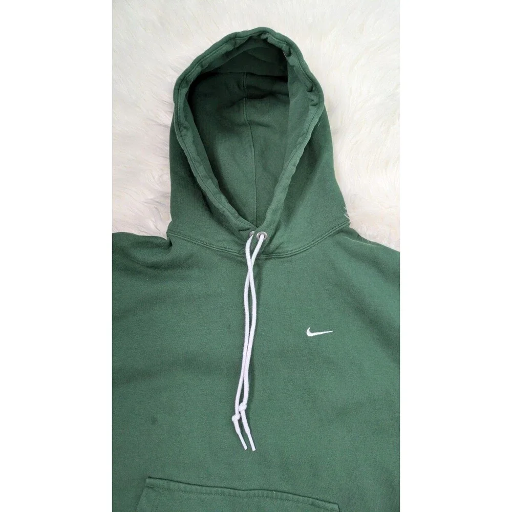 Nike Solo Swoosh Fleece Pullover Hoodie Men’s Size Medium Pine Green